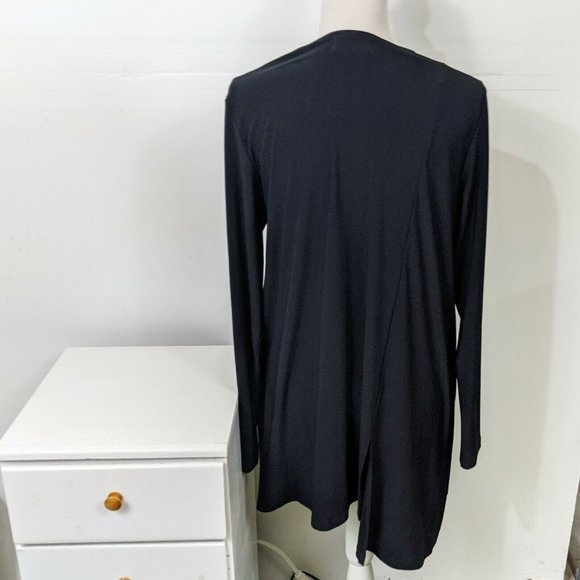 SYMPLI Black Asymmetrical Tunic Size 12 with Pocket Long Sleeves - Picture 4 of 7